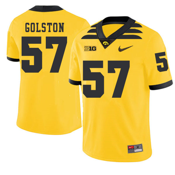 2019 Men #57 Chauncey Golston Iowa Hawkeyes College Football Alternate Jerseys Sale-Gold - Click Image to Close